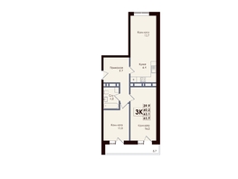 Продается 3-комнатная квартира ЖК Академия, 2 этап, 63.1  м&sup2;, 10316850 рублей