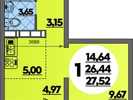 Продается Студия ЖК Платовский, литер 13, 27.52  м², 3806016 рублей