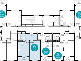Продается 2-комнатная квартира ЖК 1799, литера 2.2, 41.09  м², 9815406 рублей