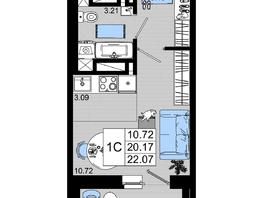 Продается Студия ЖК Октябрь Парк, 2.1, 22.07  м², 2670470 рублей