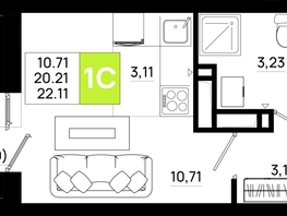 Продается Студия ЖК Октябрь Парк, 5.2, 22.11  м², 2852190 рублей