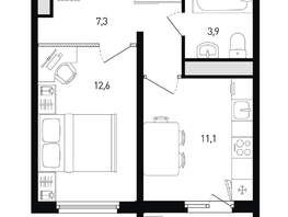 Продается 1-комнатная квартира ЖК 5 элемент Аске, лит 5-12 стр.1, сек.1,2, 36  м², 4809600 рублей