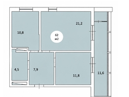 Продается 2-комнатная квартира ЖК Фрейм, 11В, 62  м&sup2;, 9765000 рублей
