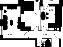 Продается 2-комнатная квартира ЖК Культура, дом 1, 55.61  м², 9590000 рублей