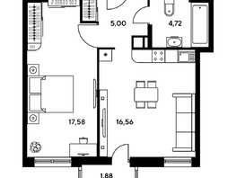 Продается Студия ЖК Гринсайд, 5.1-5.5, 32.94  м², 5090000 рублей