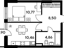 Продается 1-комнатная квартира ЖК Малина Парк, дом 4, 37.3  м&sup2;, 6080000 рублей