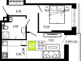 Продается 1-комнатная квартира ЖК Октябрь Парк, 5.1, 41.41  м², 5548940 рублей