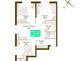 Продается 3-комнатная квартира ЖК Солнечный парк, дом 7, 63.8  м&sup2;, 9697600 рублей