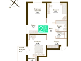 Продается 2-комнатная квартира ЖК Солнечный парк, дом 7, 64.8  м&sup2;, 9849600 рублей