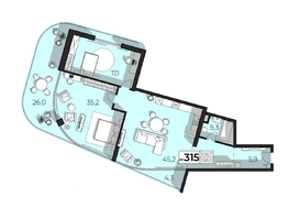 Продается Апартамент АК Скай Плаза, 5.0, 139  м&sup2;, 72280000 рублей