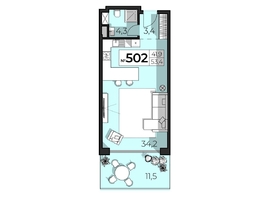 Продается Апартамент АК Скай Плаза, 5.0, 53.4  м&sup2;, 28836000 рублей