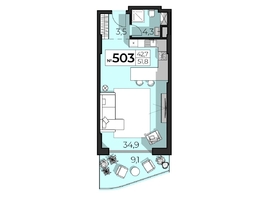 Продается Апартамент АК Sky Plaza (Скай Плаза), 5.0, 51.8  м&sup2;, 27972000 рублей