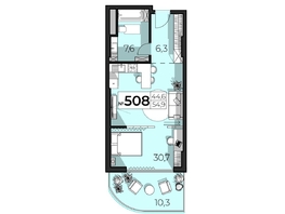 Продается Апартамент АК Скай Плаза, 5.0, 54.9  м&sup2;, 30744000 рублей