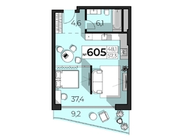 Продается Апартамент АК Sky Plaza (Скай Плаза), 5.0, 57.3  м&sup2;, 31515000 рублей