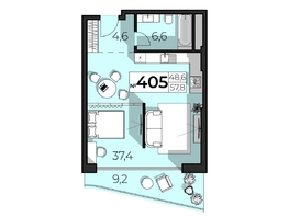 Продается Апартамент АК Скай Плаза, 5.0, 57.8  м&sup2;, 30634000 рублей