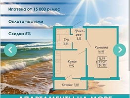 Продается Апартамент Айвазовского ул, 34.7  м&sup2;, 7257000 рублей