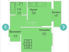 Продается Апартамент Айвазовского ул, 35.6  м&sup2;, 7434000 рублей