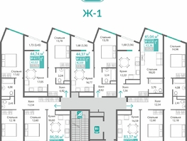 Продается 1-комнатная квартира ЖК Барбарис, 42.69  м&sup2;, 7265620 рублей