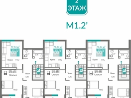 Продается 2-комнатная квартира ЖК Горизонты 2 , 74.98  м&sup2;, 10497200 рублей