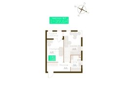 Продается 1-комнатная квартира ЖК Молодежное, корп 1, 38  м&sup2;, 5890000 рублей