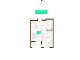 Продается 1-комнатная квартира ЖК Молодежное, корп 1, 40.5  м&sup2;, 6277500 рублей