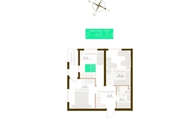 Продается 2-комнатная квартира ЖК Молодежное, корп 1, 46.6  м&sup2;, 7129800 рублей
