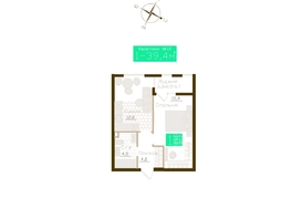 Продается 1-комнатная квартира ЖК Молодежное, корп 1, 37.8  м&sup2;, 5859000 рублей