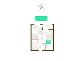 Продается 1-комнатная квартира ЖК Молодежное, корп 1, 37.2  м&sup2;, 5766000 рублей