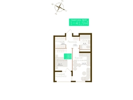 Продается 1-комнатная квартира ЖК Молодежное, корп 1, 39.9  м&sup2;, 6184500 рублей