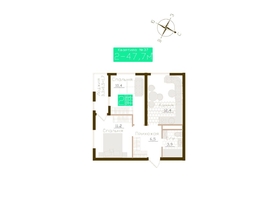 Продается 2-комнатная квартира ЖК Молодежное, корп 1, 46.1  м&sup2;, 7053300 рублей