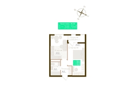 Продается 1-комнатная квартира ЖК Молодежное, корп 1, 37.3  м&sup2;, 5781500 рублей