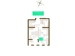 Продается 1-комнатная квартира ЖК Молодежное, корп 2, 40  м&sup2;, 5920000 рублей