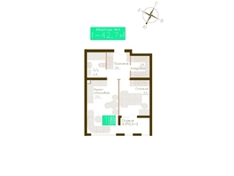 Продается 1-комнатная квартира ЖК Молодежное, корп 2, 40.8  м&sup2;, 6324000 рублей