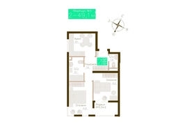 Продается 2-комнатная квартира ЖК Молодежное, корп 2, 47.1  м&sup2;, 7206300 рублей