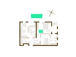 Продается 2-комнатная квартира ЖК Молодежное, корп 2, 65.3  м&sup2;, 9990900 рублей