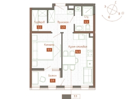 Продается 1-комнатная квартира ЖК Молодежное, корп 3, 40  м&sup2;, 8000000 рублей