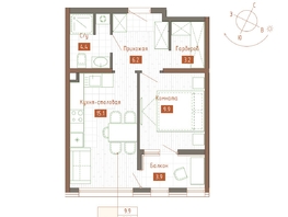 Продается 1-комнатная квартира ЖК Молодежное, корп 3, 40.8  м&sup2;, 8160000 рублей