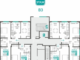 Продается 3-комнатная квартира ЖК Прополис, 70.44  м&sup2;, 8805000 рублей