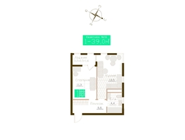 Продается 1-комнатная квартира ЖК Молодежное, корп 1, 37.4  м&sup2;, 5797000 рублей