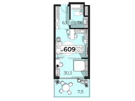 Продается Апартамент АК Скай Плаза, 5.0, 55.5  м&sup2;, 30525000 рублей
