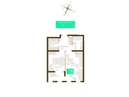 Продается 1-комнатная квартира ЖК Молодежное, корп 2, 40.2  м&sup2;, 6231000 рублей