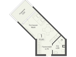 Продается Апартамент АК Тамерун, корп 2, 35.8  м&sup2;, 11817580 рублей