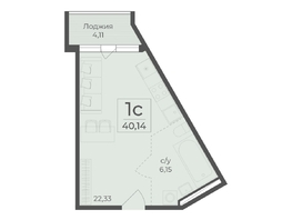 Продается 1-комнатная квартира ЖК Ботаника, сек 5-6, 40.14  м&sup2;, 12461463 рублей