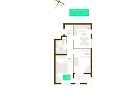 Продается 2-комнатная квартира ЖК Молодежное, корп 1, 49.6  м&sup2;, 7588800 рублей