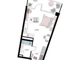 Продается Апартамент АК Атлантис Космос Крым, 46.3  м&sup2;, 20470000 рублей