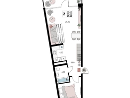 Продается Апартамент АК Атлантис Космос Крым, 65.5  м&sup2;, 26810000 рублей