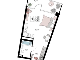 Продается Апартамент АК Атлантис Космос Крым, 46.3  м&sup2;, 21090000 рублей