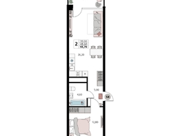 Продается Апартамент АК Атлантис Космос Крым, 55.7  м&sup2;, 25190000 рублей