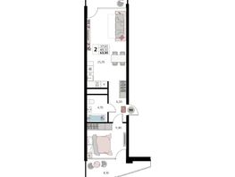 Продается Апартамент АК Атлантис Космос Крым, 63.9  м&sup2;, 26984970 рублей