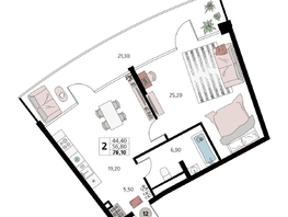 Продается Апартамент АК Атлантис Космос Крым, 78.1  м&sup2;, 34900000 рублей
